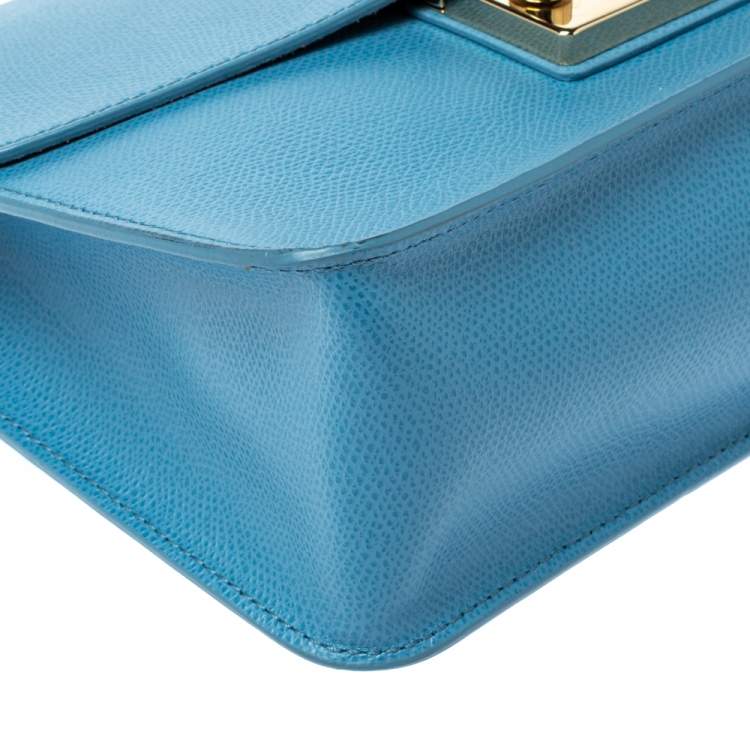 Pre Owned Furla Light Blue Leather Metropolis Top Handle Bag