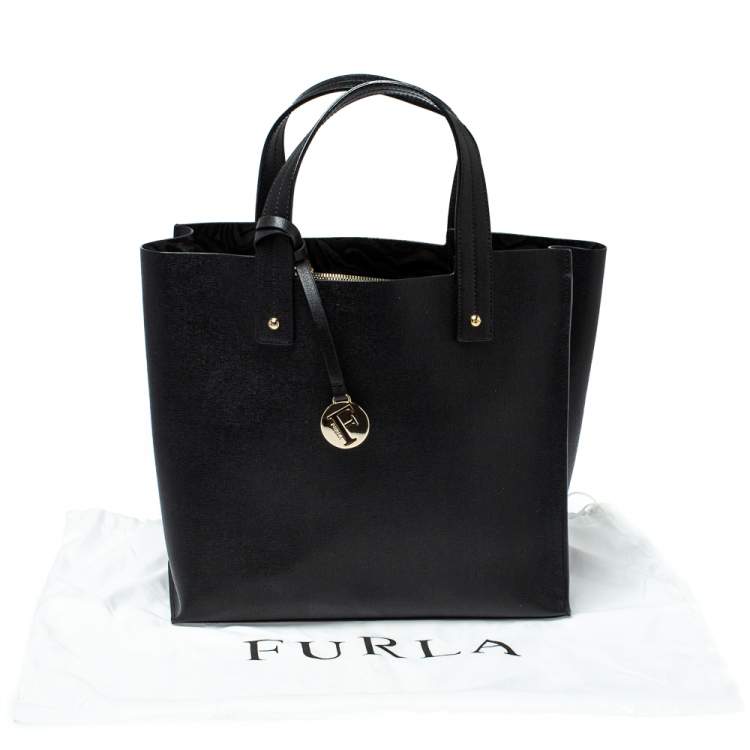 Pre Owned Furla Black Leather Medium Musa Tote