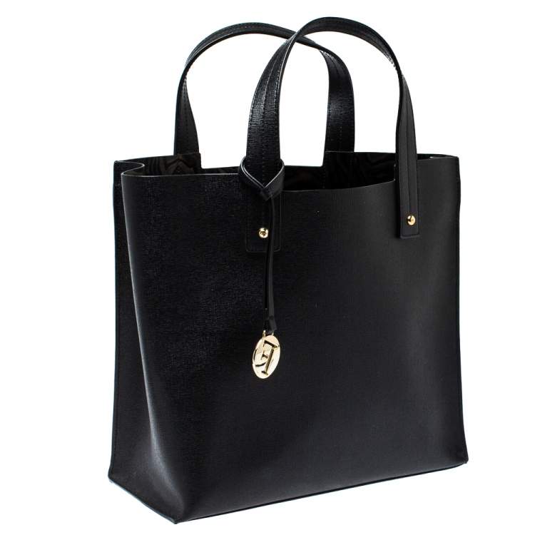 Pre Owned Furla Black Leather Medium Musa Tote