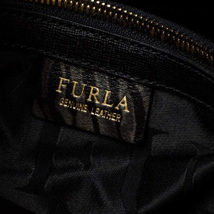 Pre Owned Furla Black Leather Medium Musa Tote