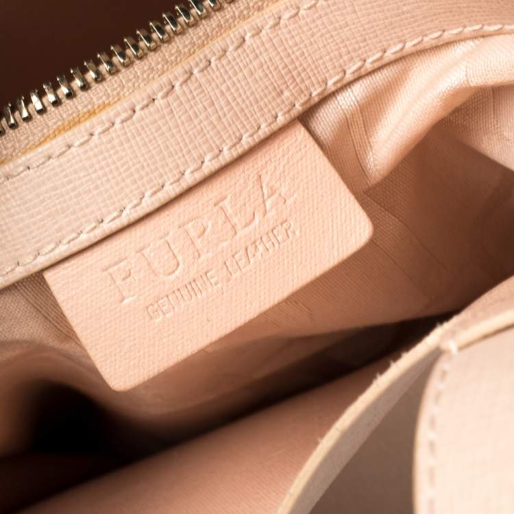 Pre Owned Furla Powder Pink Leather Small Musa Tote