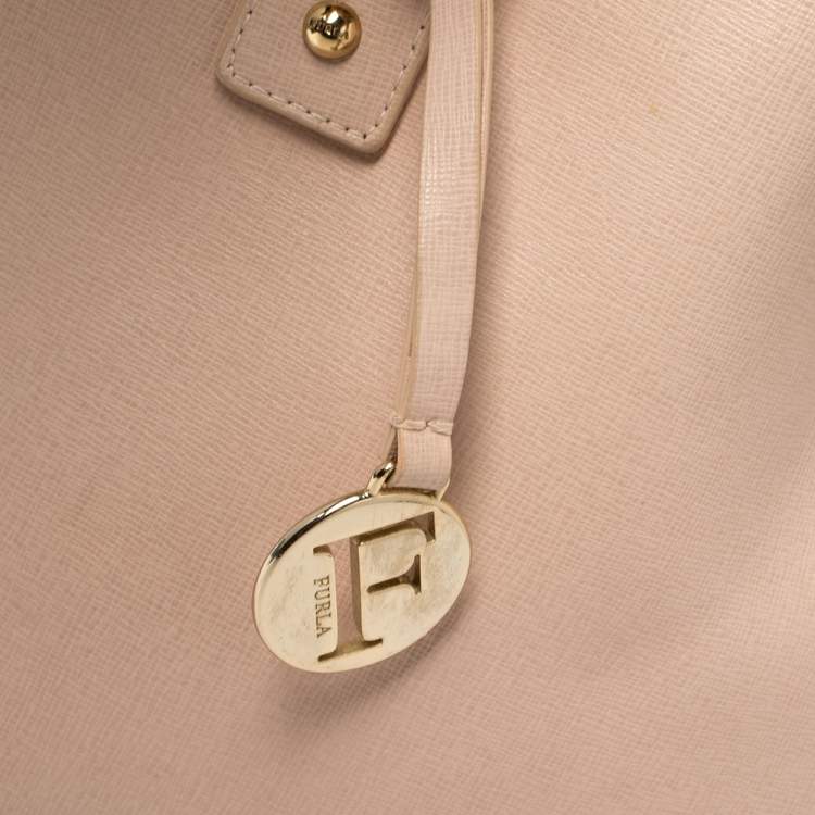 Pre Owned Furla Powder Pink Leather Small Musa Tote