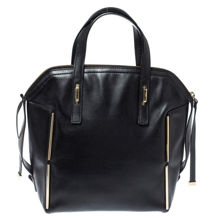 Pre Owned Furla Multicolor Leather and Calfhair Dome Satchel