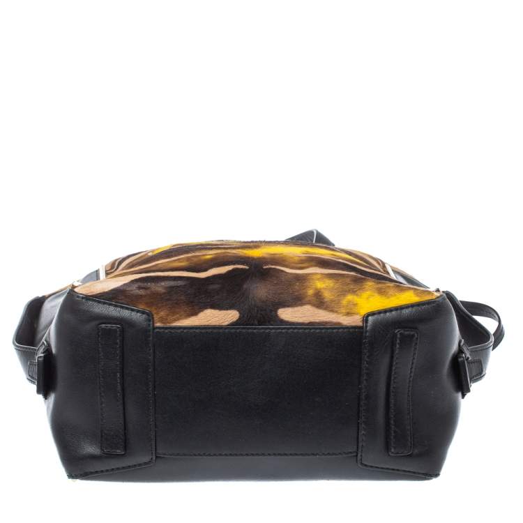 Pre Owned Furla Multicolor Leather and Calfhair Dome Satchel