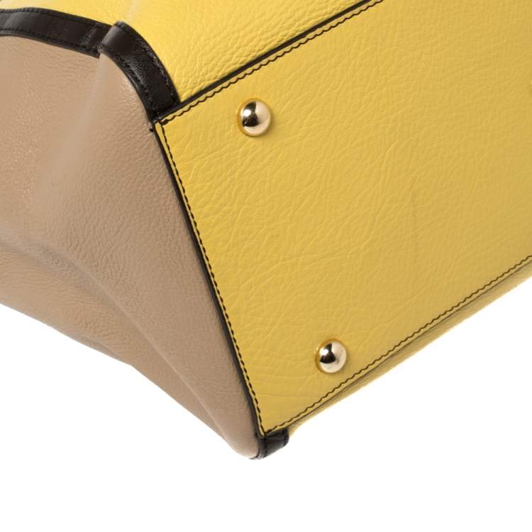 Pre Owned Furla Tri Color Leather Satchel