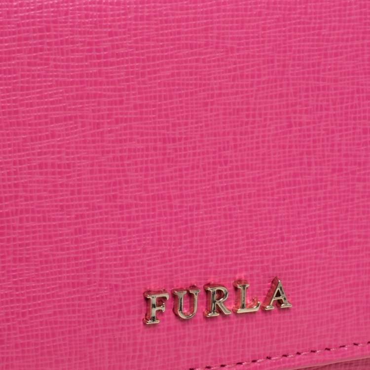Pre Owned Furla Pink Leather Babylon Card Holder