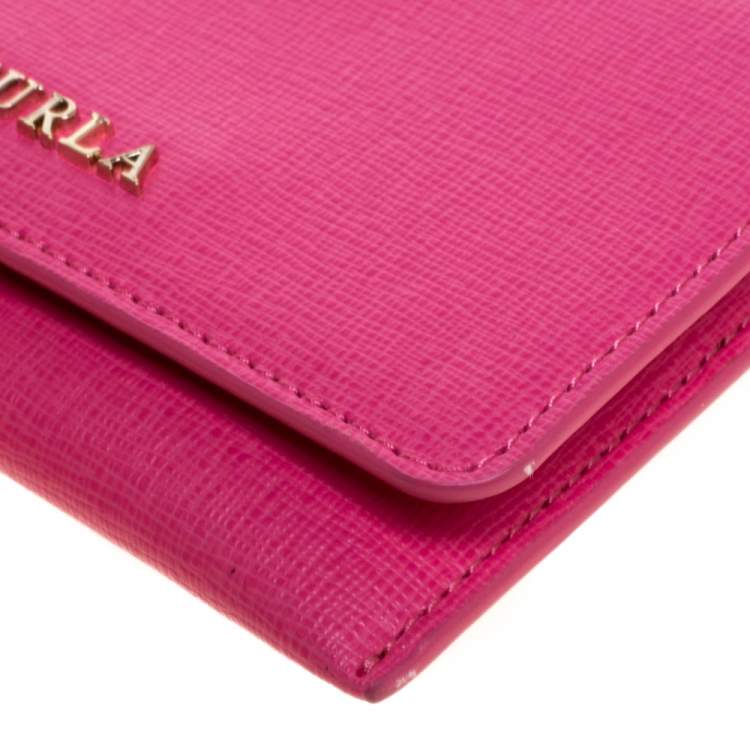 Pre Owned Furla Pink Leather Babylon Card Holder
