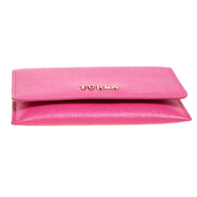 Pre Owned Furla Pink Leather Babylon Card Holder