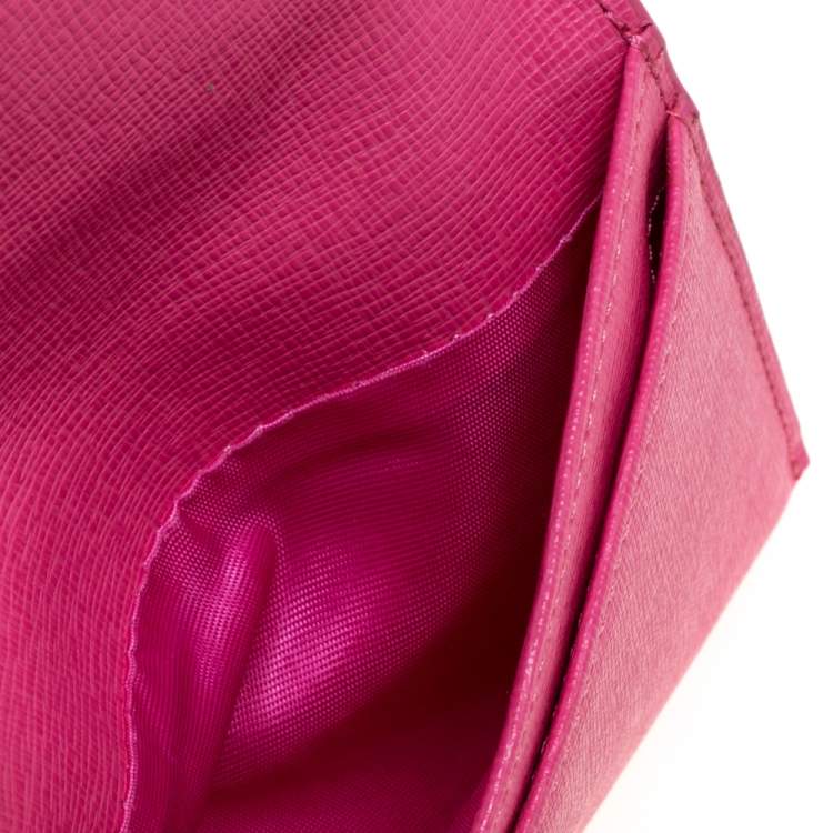 Pre Owned Furla Pink Leather Babylon Card Holder