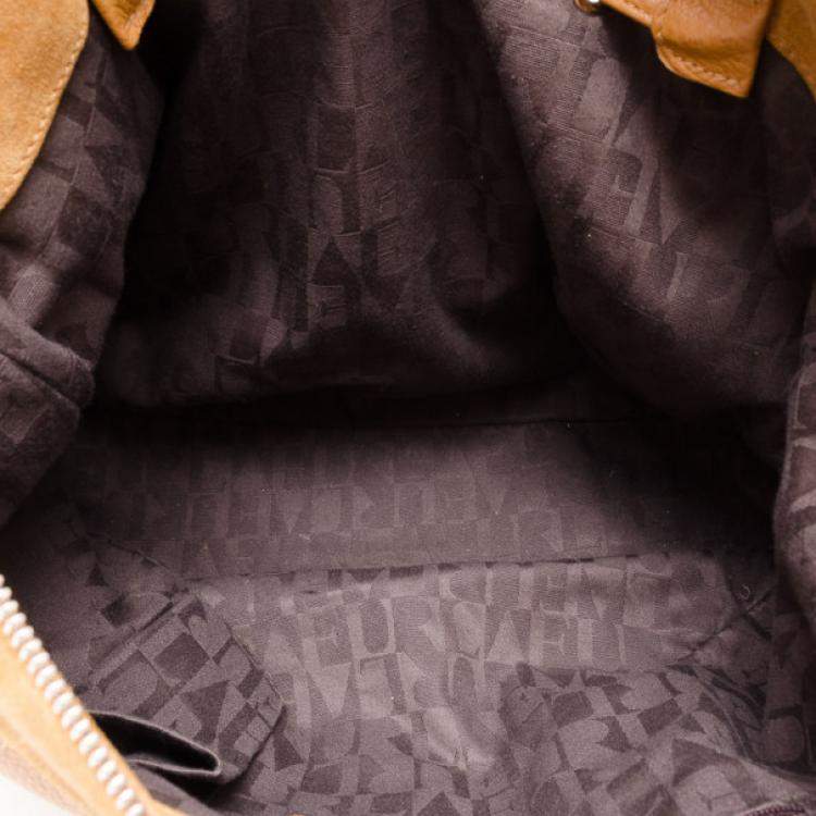Pre Owned Furla Suede Drawstring Hobo