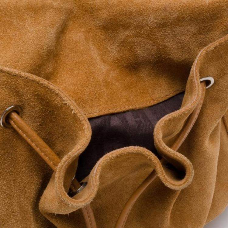 Pre Owned Furla Suede Drawstring Hobo