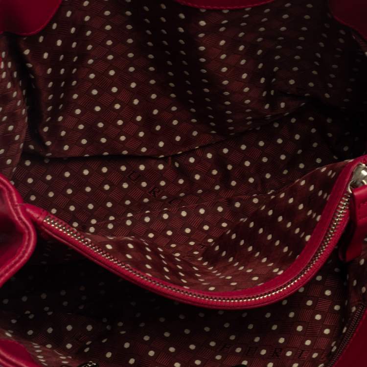 Pre Owned Furla Fuchsia Leather  Knot Detail Tote