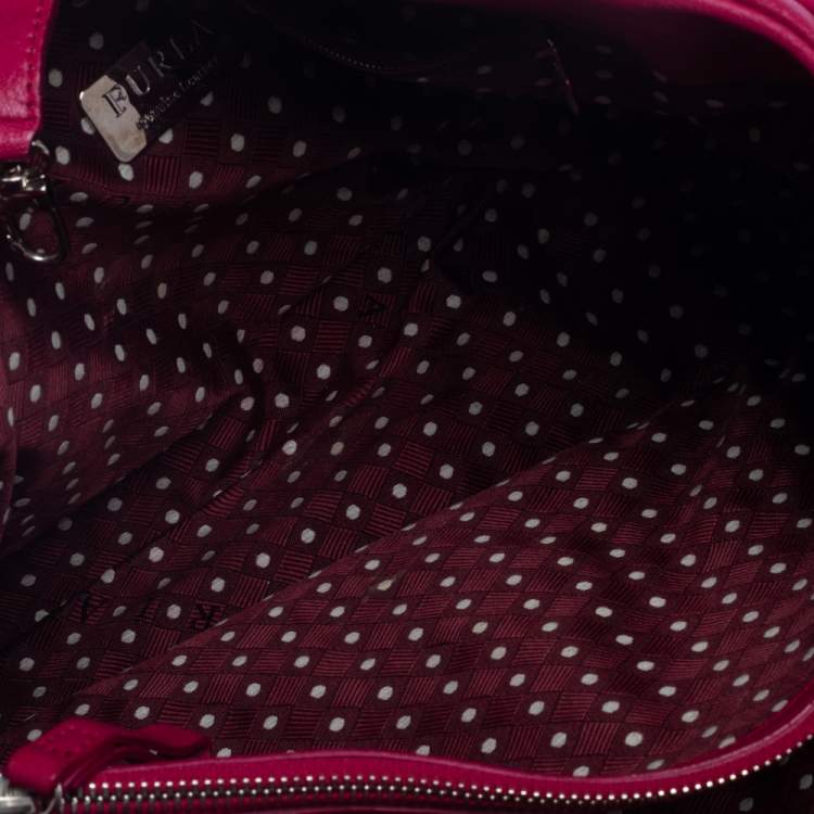 Pre Owned Furla Fuchsia Leather  Knot Detail Tote