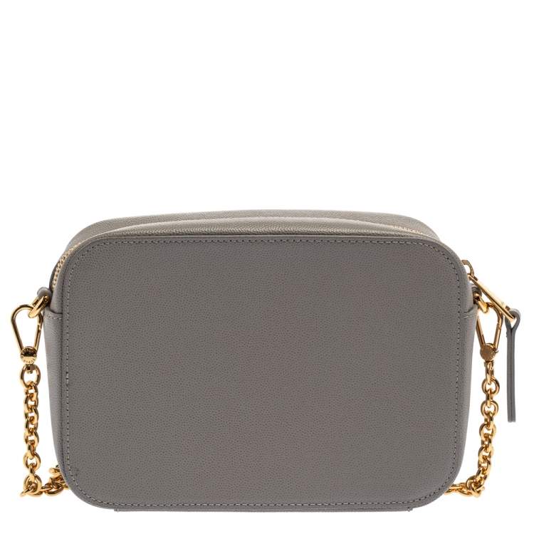 Pre Owned Furla Grey Textured Leather Mini Brava Crossbody Bag