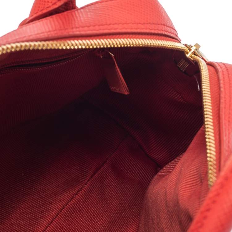 Pre Owned Furla Red Leather Small Allegra Satchel