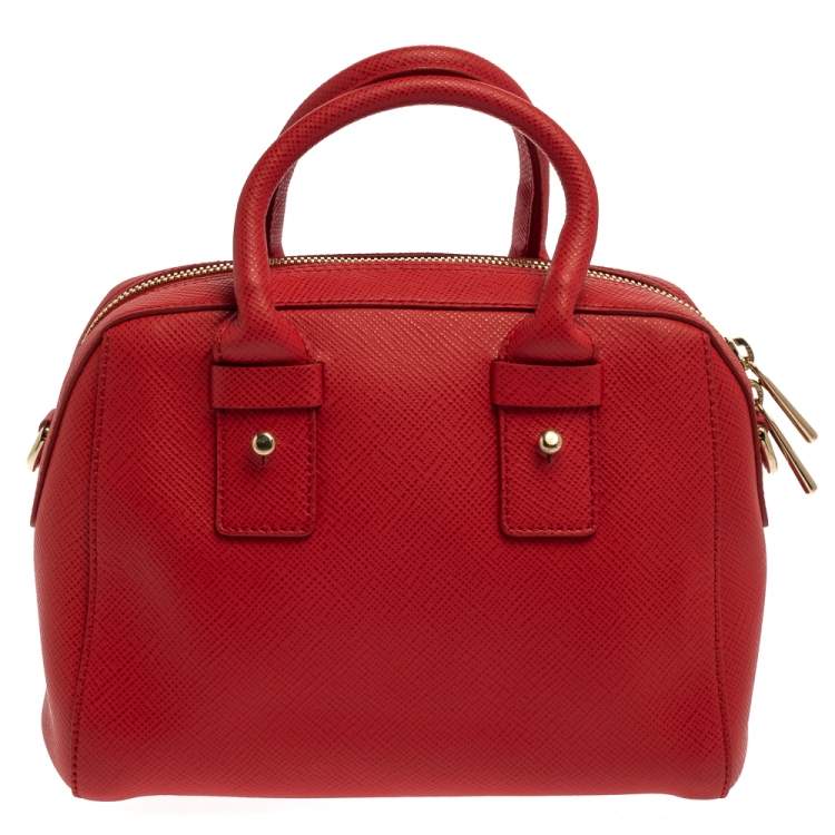 Pre Owned Furla Red Leather Small Allegra Satchel