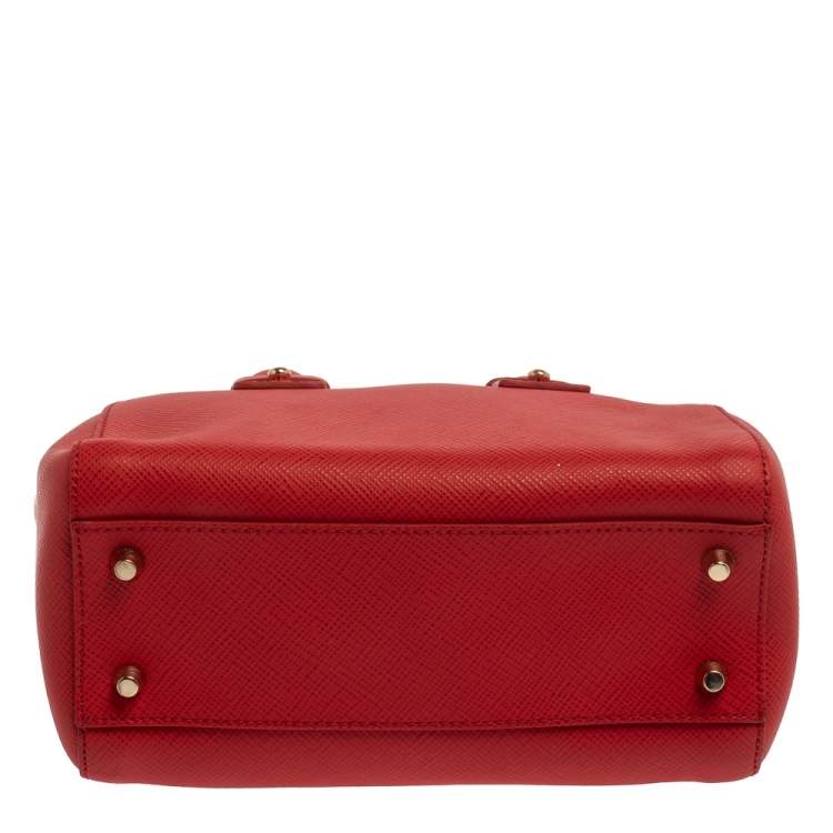 Pre Owned Furla Red Leather Small Allegra Satchel