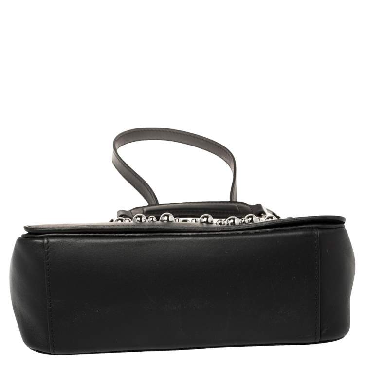 Pre Owned Furla Black Leather Deliziosa Flap Shoulder Bag