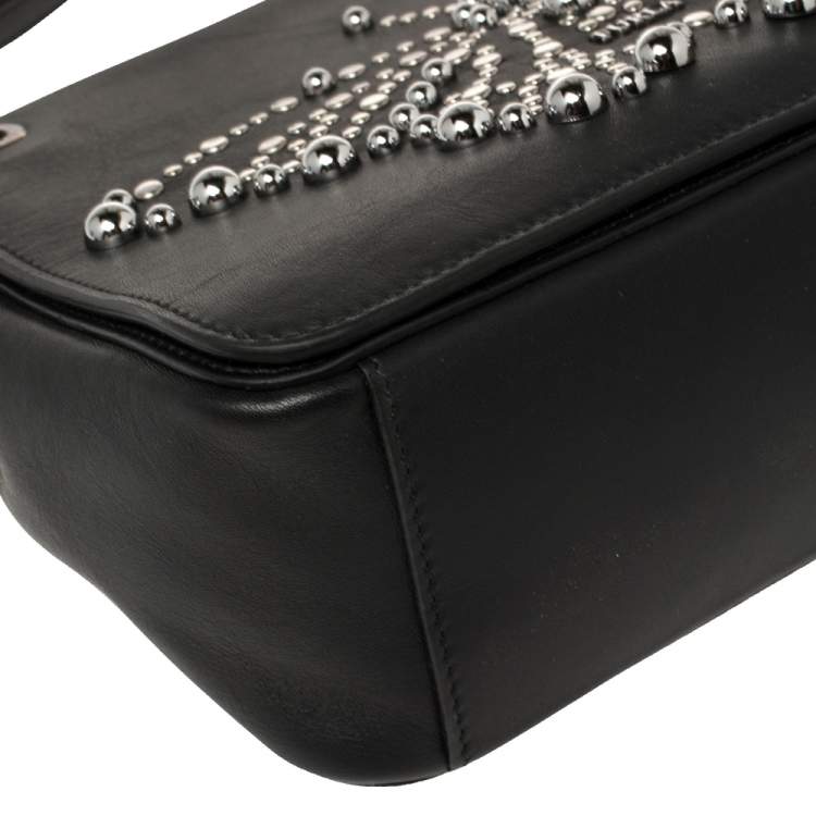 Pre Owned Furla Black Leather Deliziosa Flap Shoulder Bag