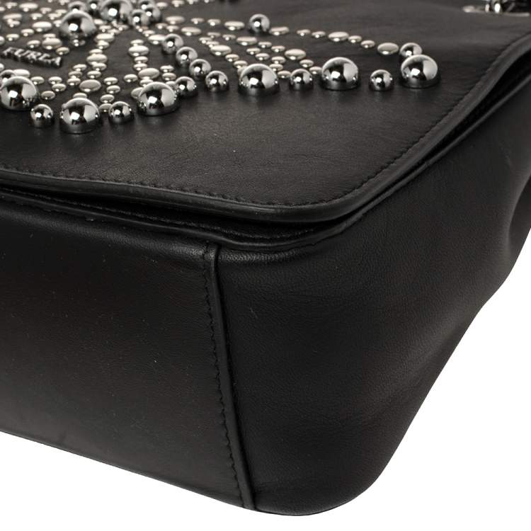 Pre Owned Furla Black Leather Deliziosa Flap Shoulder Bag