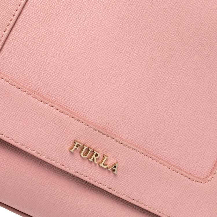Pre Owned Furla Pink Leather Ginevra Crossbody Bag