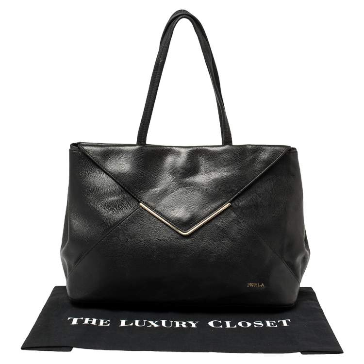 Pre Owned Furla Black Leather Kelis Tote