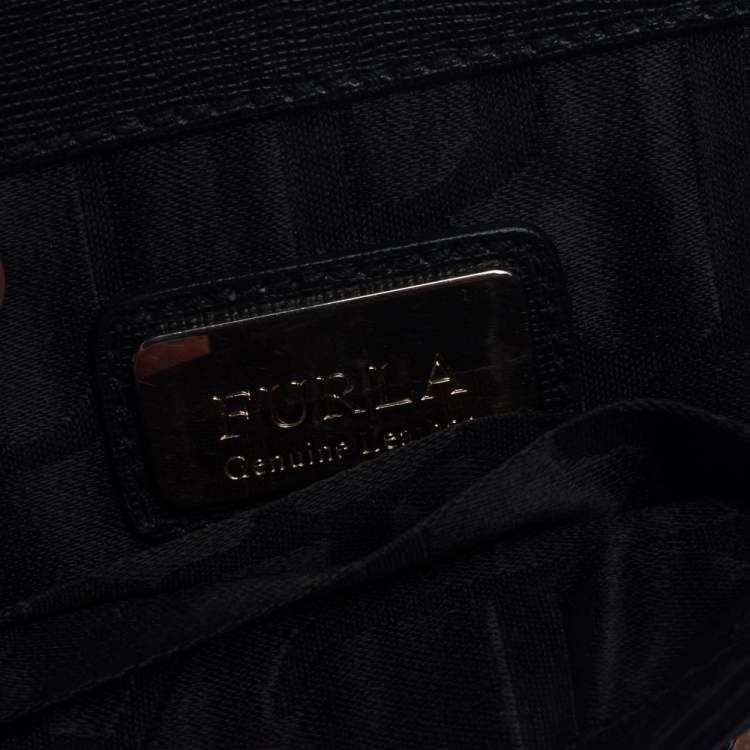 Pre Owned Furla Black Leather Mini Metropolis Crossbody Bag
