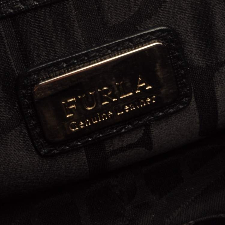 Pre Owned Furla Black Leather Mini Metropolis Crossbody Bag