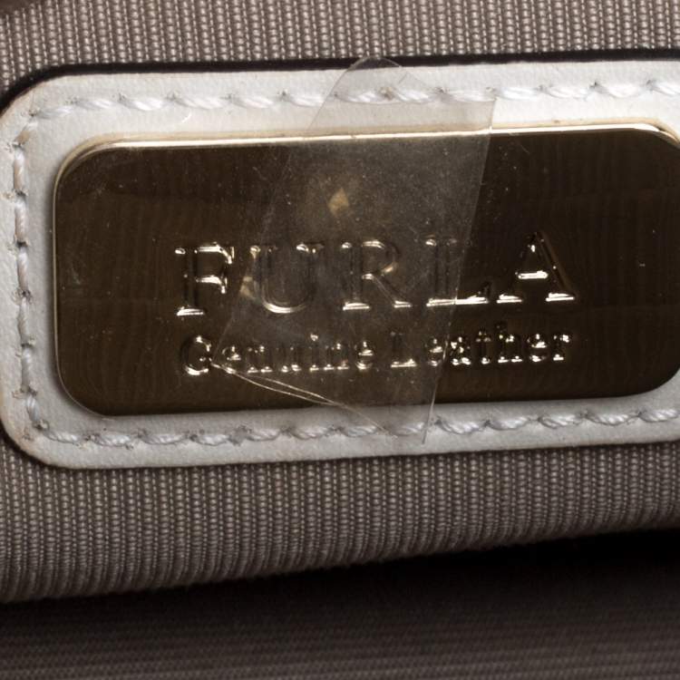 Pre Owned Furla Cream Laser Cut Leather Bella Shoulder Bag