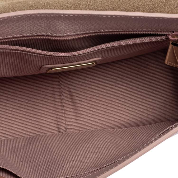 Pre Owned Furla Light Pink Leather Metropolis Shoulder Bag