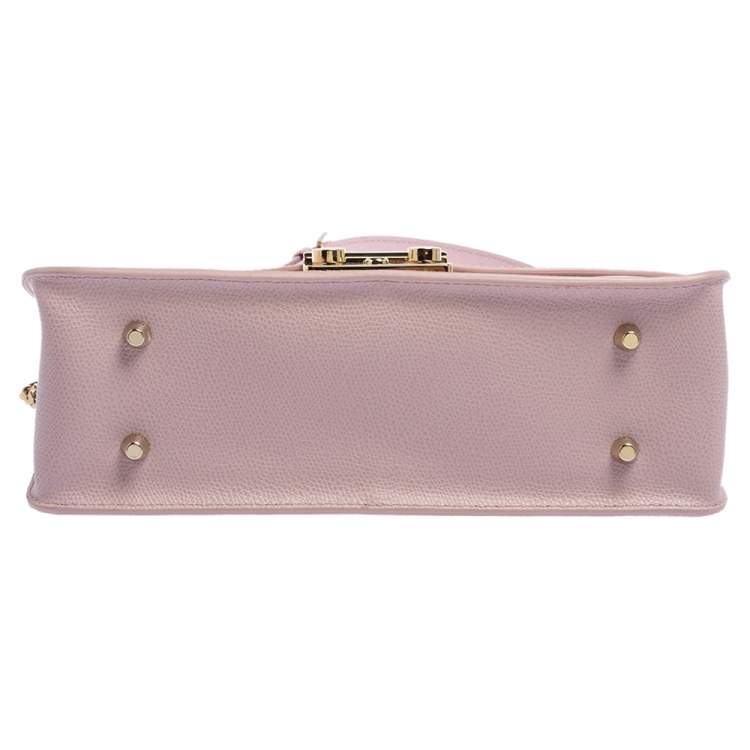 Pre Owned Furla Light Pink Leather Metropolis Shoulder Bag