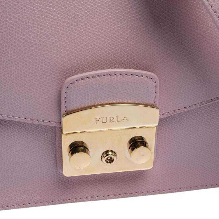Pre Owned Furla Light Pink Leather Metropolis Shoulder Bag