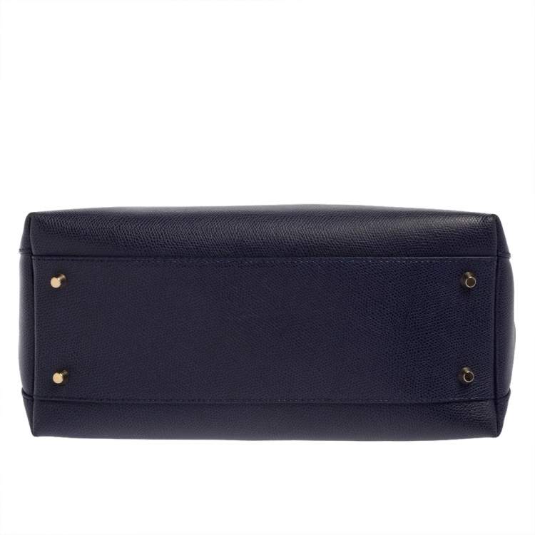 Pre Owned Furla Blue Leather Piper Dome Satchel