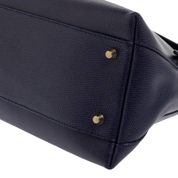 Pre Owned Furla Blue Leather Piper Dome Satchel