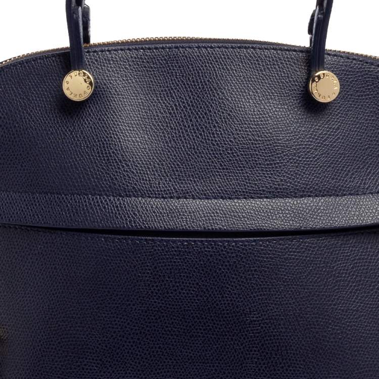 Pre Owned Furla Blue Leather Piper Dome Satchel