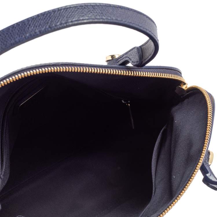Pre Owned Furla Blue Leather Piper Dome Satchel