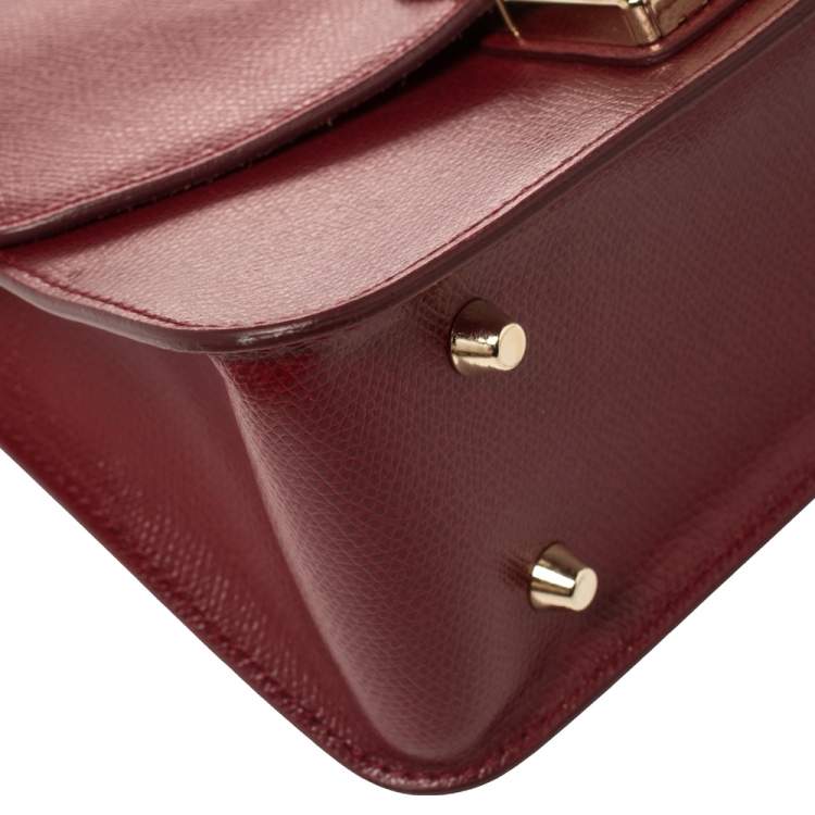 مملوكة مسبقًا Furla Burgundy Leather Metropolis Crossbody Bag