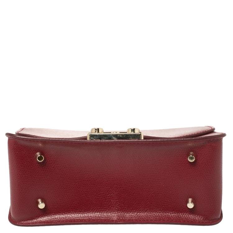 مملوكة مسبقًا Furla Burgundy Leather Metropolis Crossbody Bag