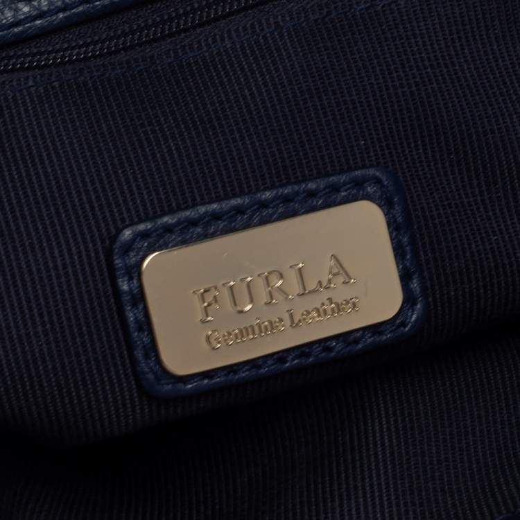 مملوكة مسبقًا Furla Navy Blue Leather Melody Shoulder Bag