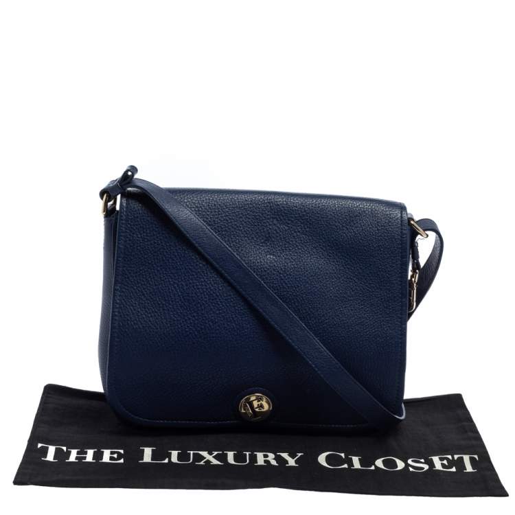 مملوكة مسبقًا Furla Navy Blue Leather Melody Shoulder Bag