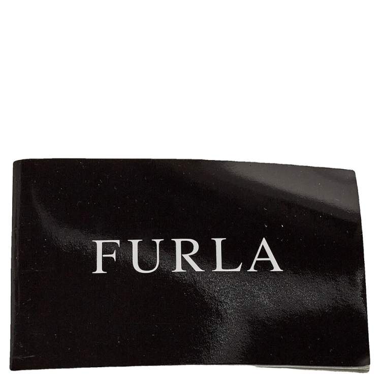 Pre Owned Furla Cream Mesh And Patent Leather Divide It Tote