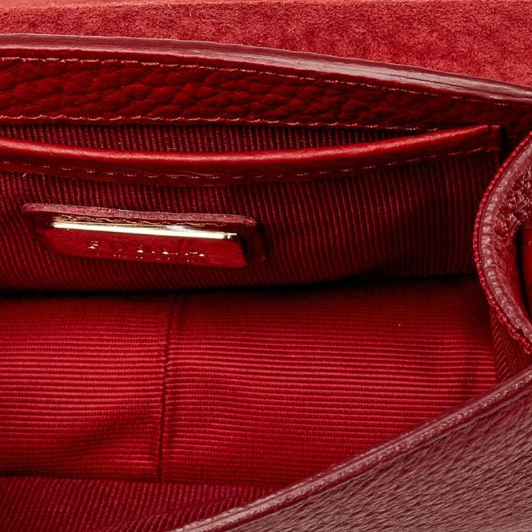 Pre Owned Furla Red Leather Mini Metropolis Crossbody Bag