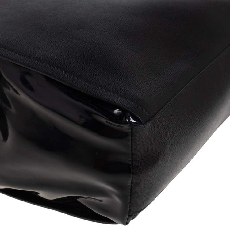 مملوكة مسبقًا Furla Black Leather and Patent Leather Tote