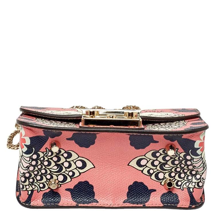 Pre Owned Furla Multicolour Peacock Print Leather Mini Metropolis Crossbody Bag