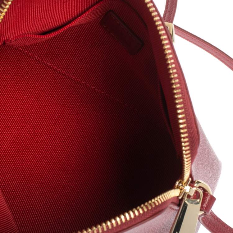 Pre Owned Furla Red Leather Boheme Crossbody Bag