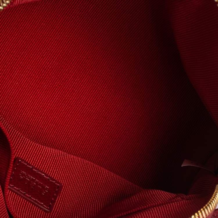 Pre Owned Furla Red Leather Boheme Crossbody Bag