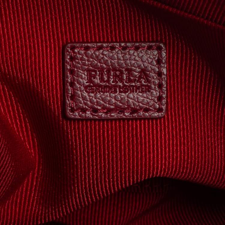 Pre Owned Furla Red Leather Boheme Crossbody Bag