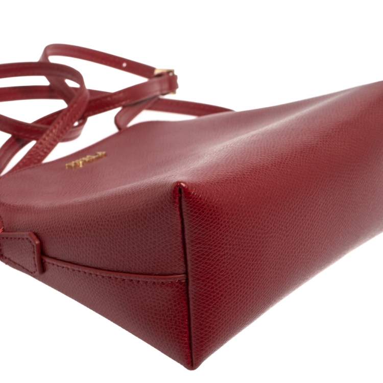 Pre Owned Furla Red Leather Boheme Crossbody Bag