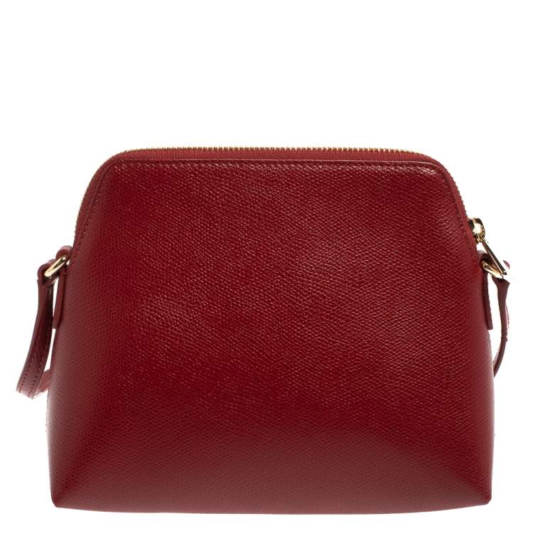 Pre Owned Furla Red Leather Boheme Crossbody Bag