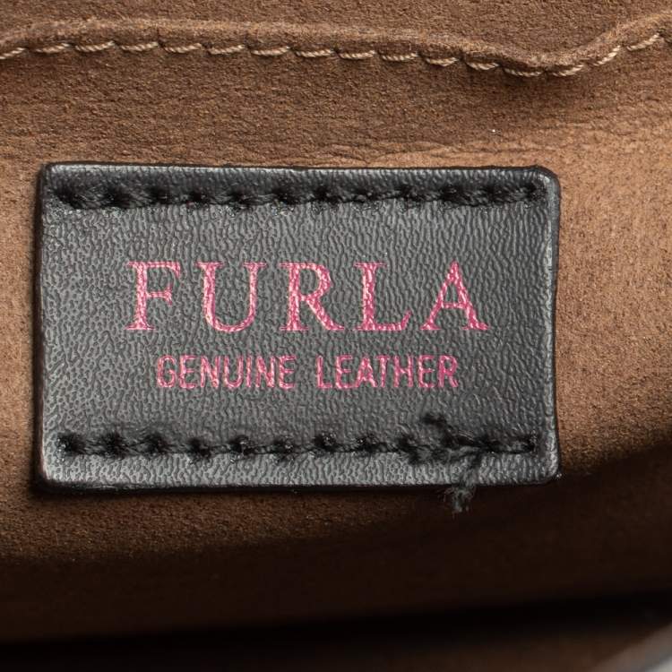 Pre Owned Furla Beige Leather Like Top Handle Bag